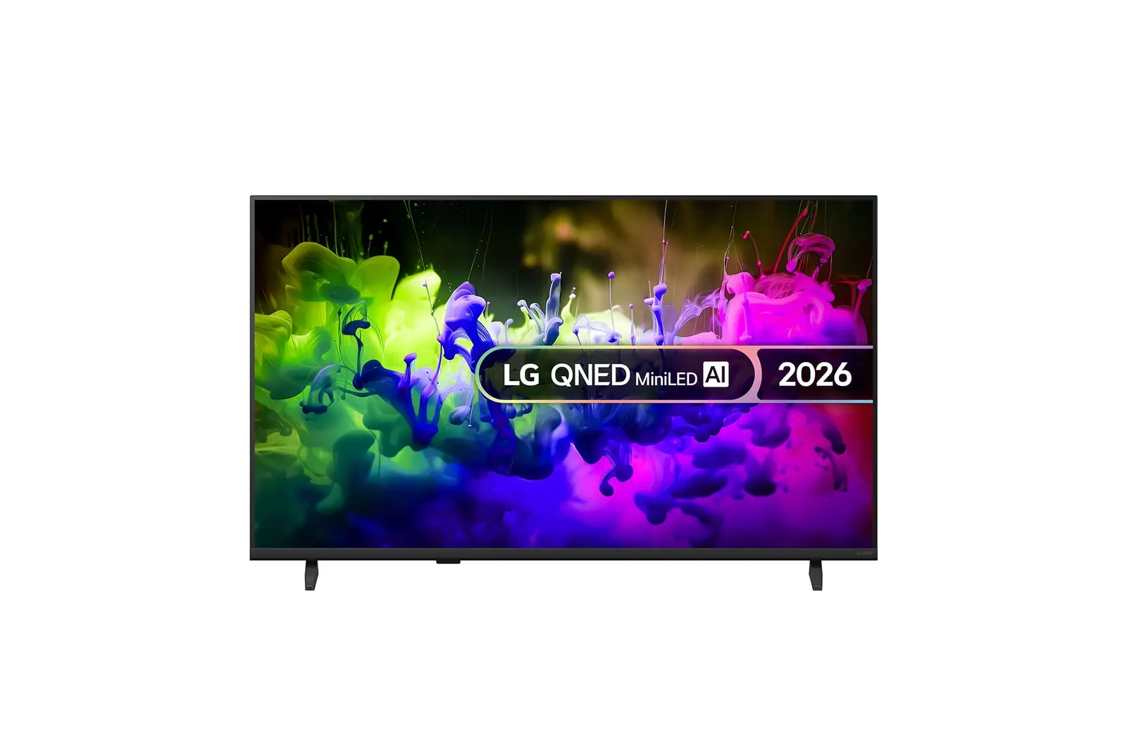 Front view of 43 inch LG QNED AI Mini LED QNED7E 4K Smart TV 2026 43QNED7EB3C