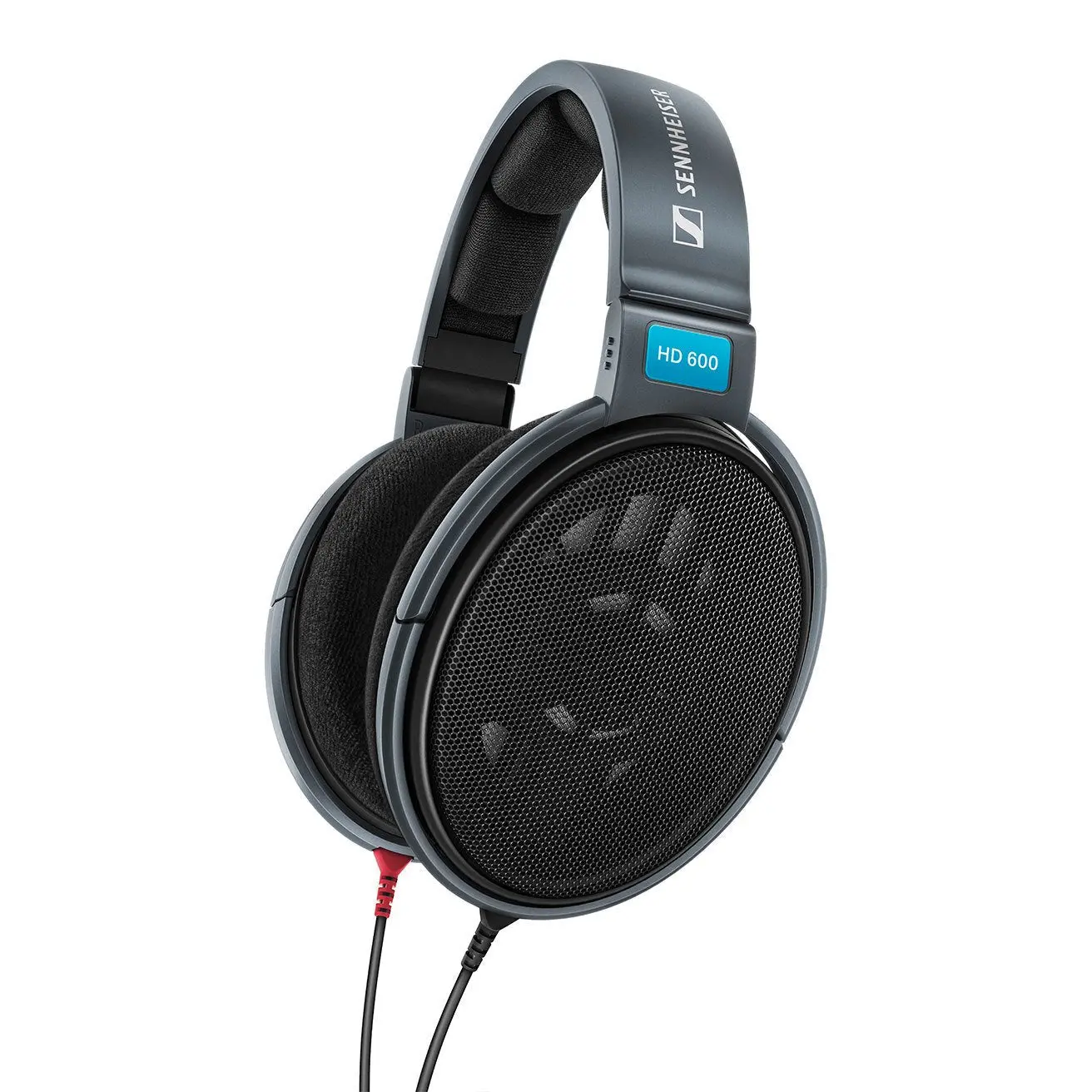 Sennheiser HD 600 open-back over-ear headphones with model badge and detachable cable visible