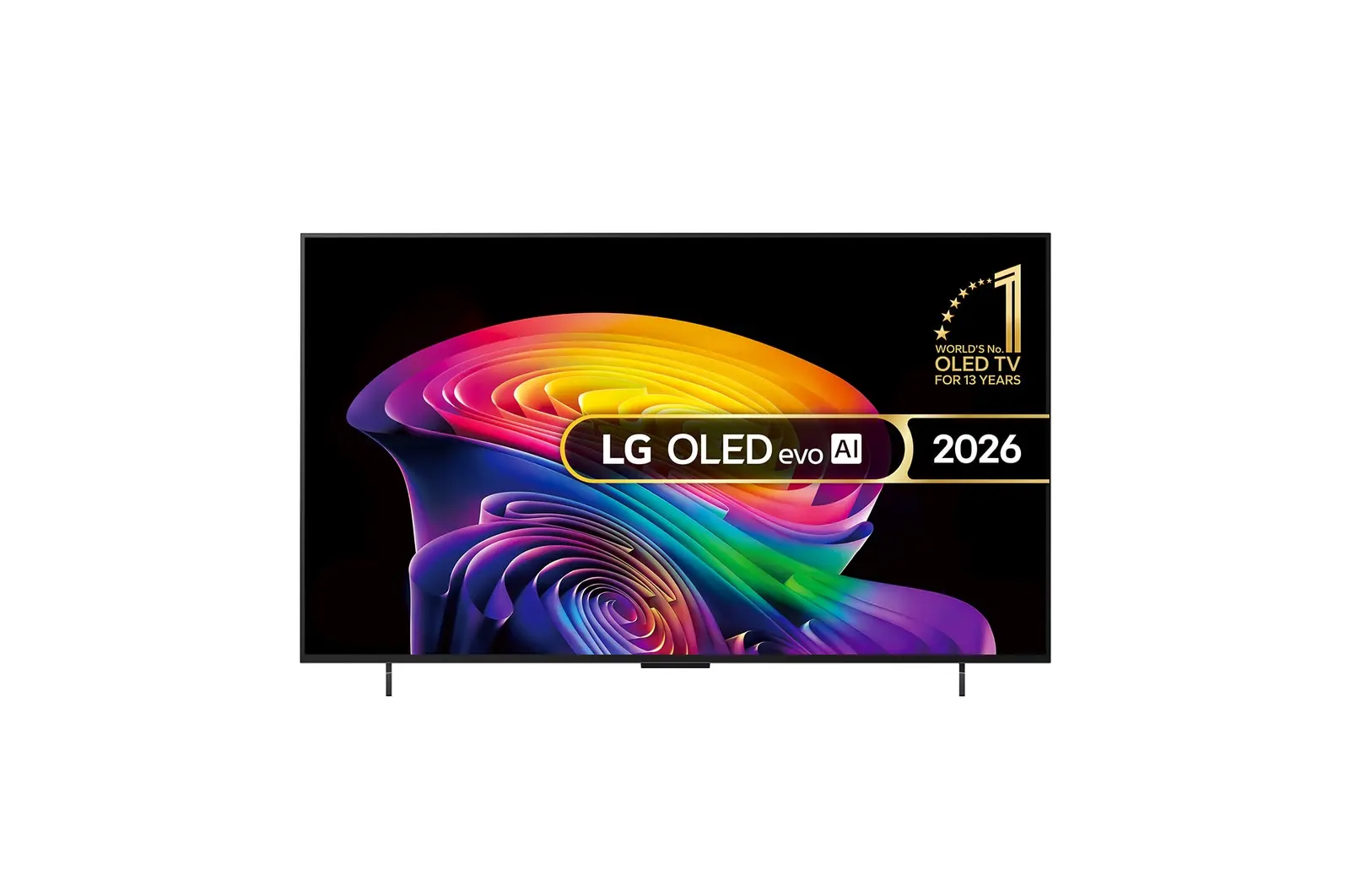 Front view of 42 inch LG OLED evo AI C6 4K Smart TV 2026 OLED42C65LA