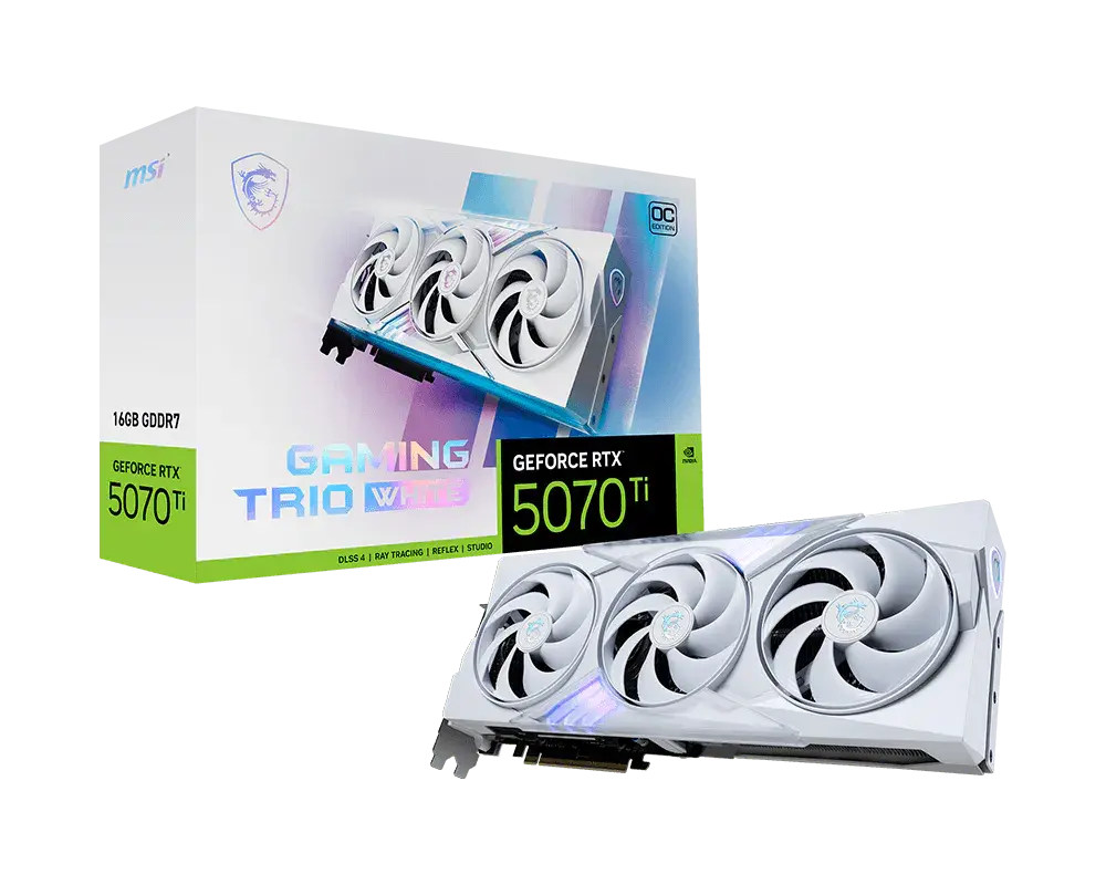 MSI GeForce RTX™ 5070 Ti 16G GAMING TRIO OC WHITE — original manufacturer model image