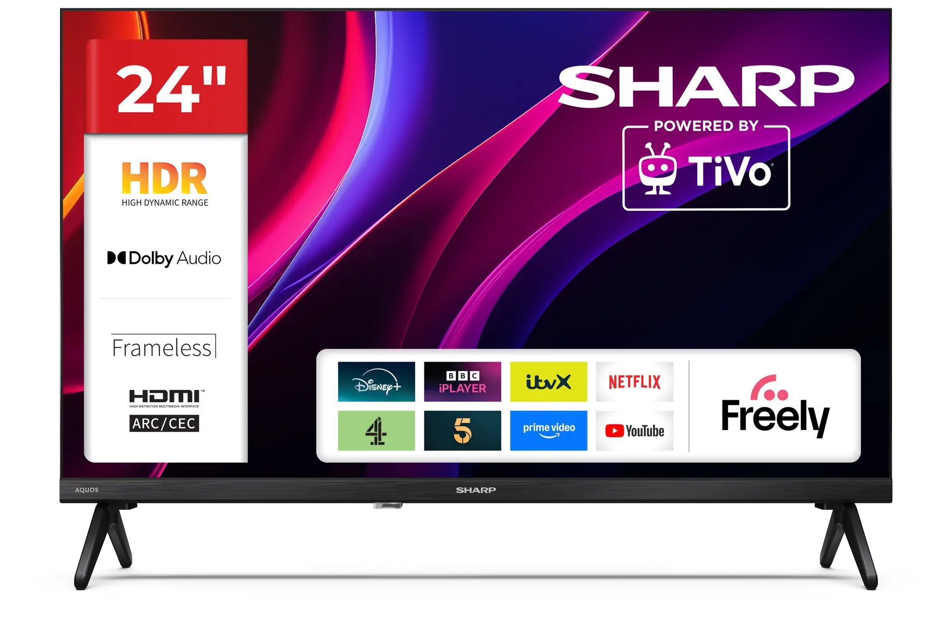 Sharp 24HE2245K television, official exact-model product image.