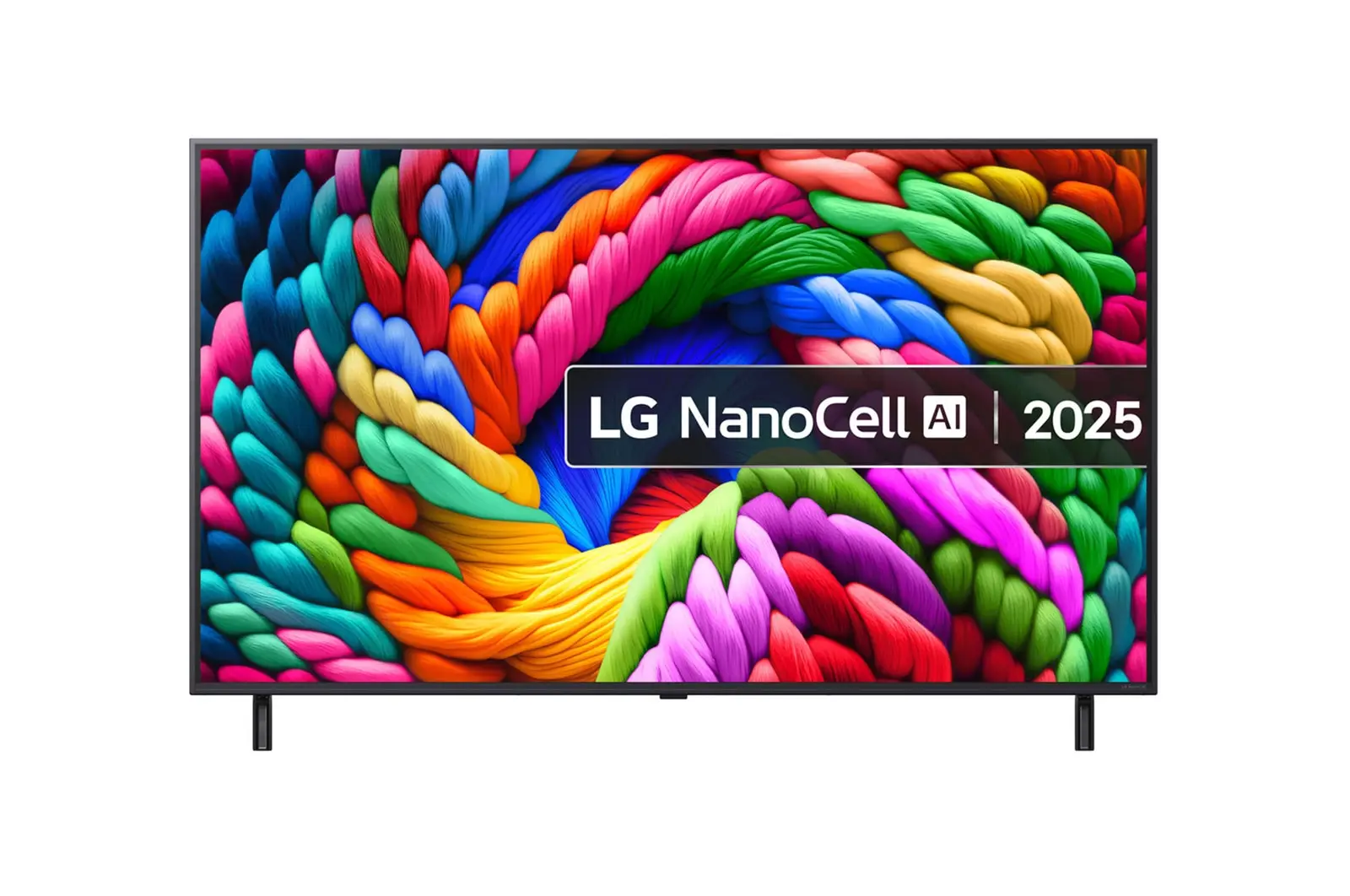Front view of 55 inch LG NanoCell AI NANO90 4K Smart TV 2025 55NANO90A6B
