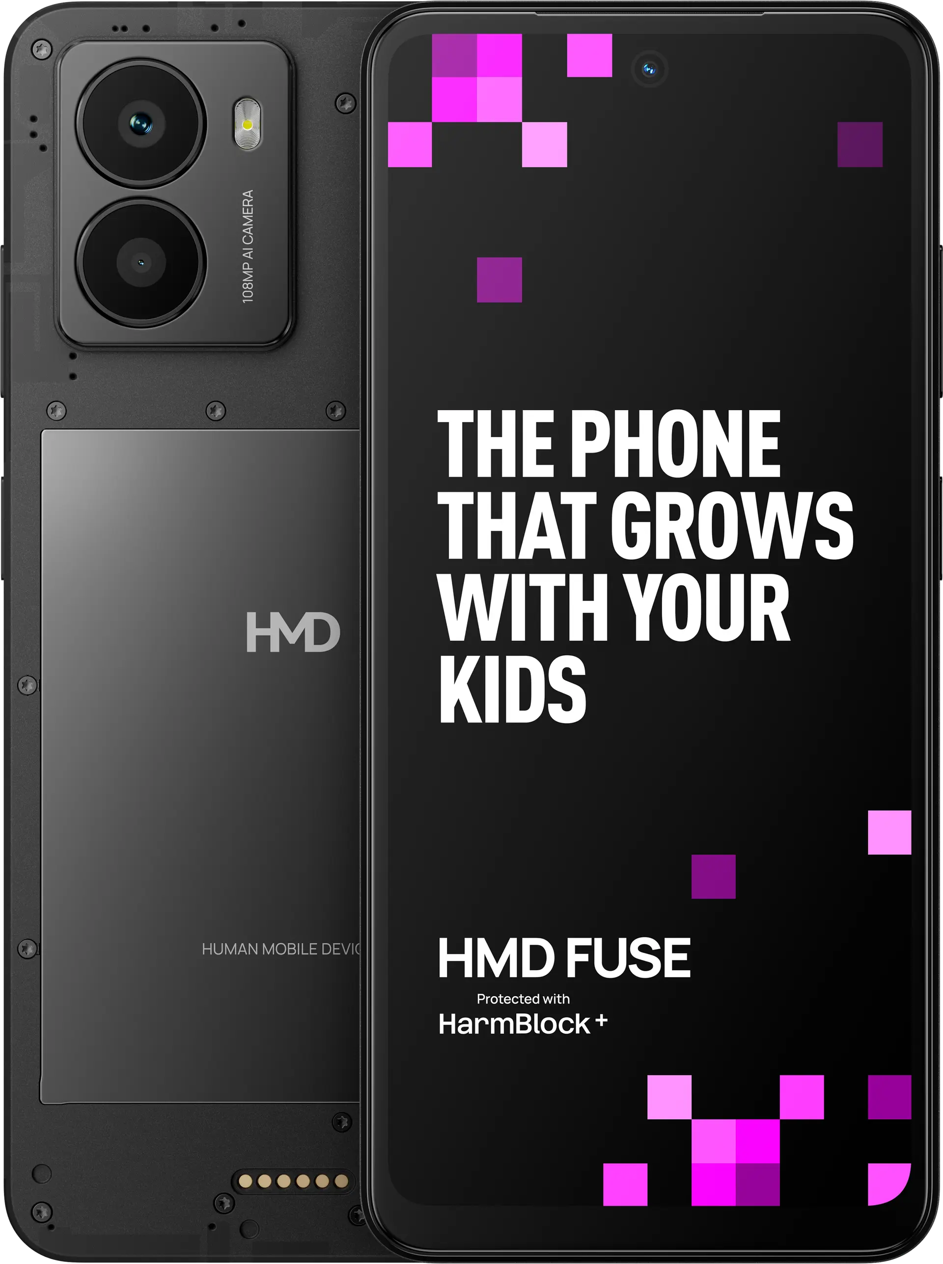 HMD Fuse in Noir, official exact-configuration product image.