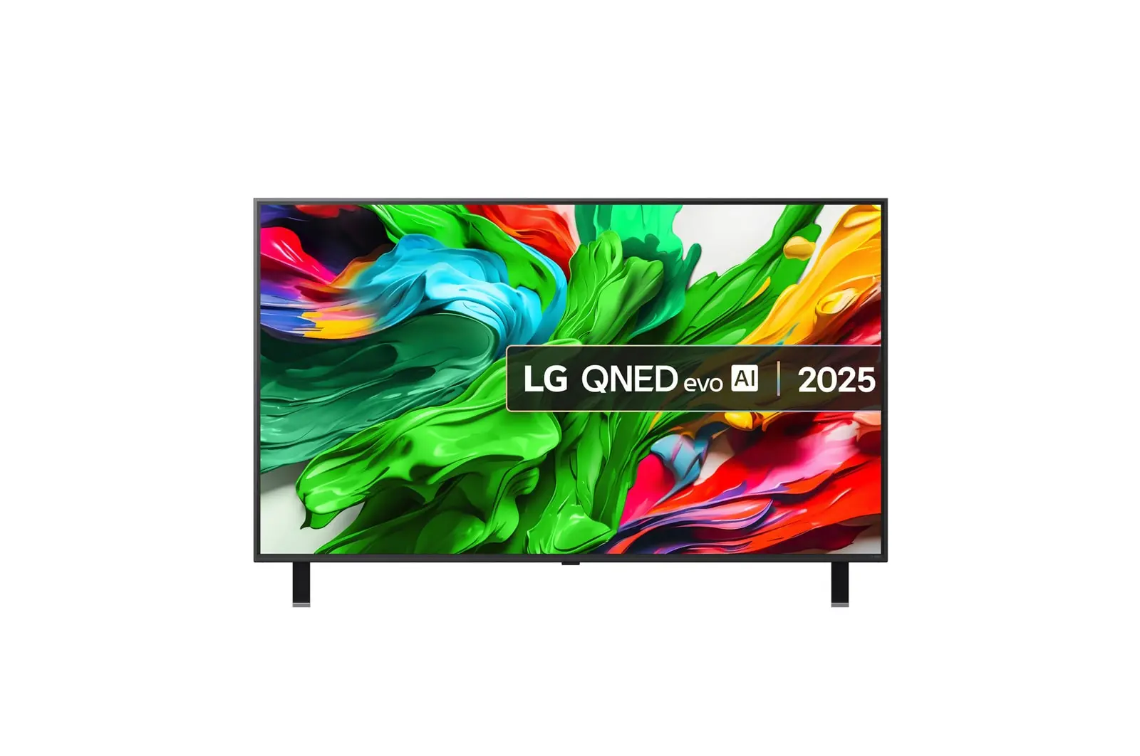 Front view of 55 inch LG QNED evo AI QNED85 MiniLED 4K Smart TV 2025 55QNED85A6C
