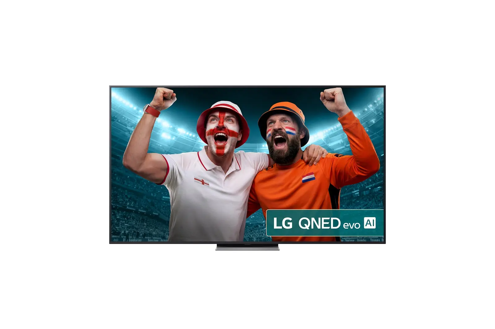 Front view of 75 inch LG QNED evo AI QNED87 MiniLED 4K Smart TV 2025 75QNED87A6B