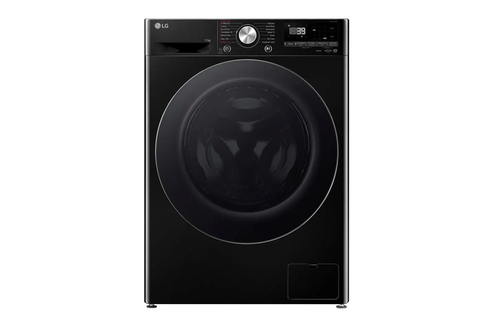 Front view of 11kg AI Direct Drive Washing Machine Series 4 Pro, Black F4Y711NCTN1