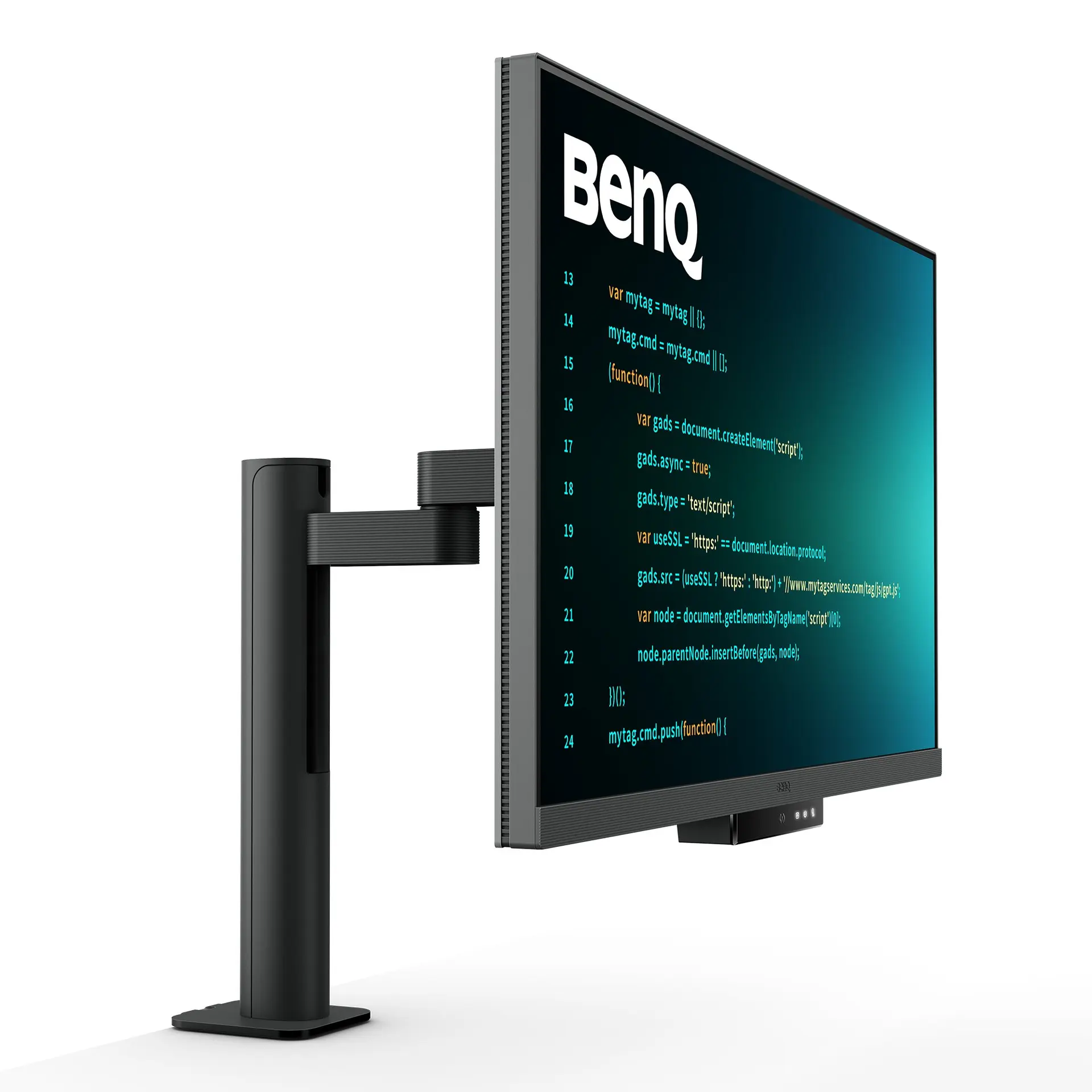BenQ RD320UA monitor, official product view on its supplied monitor arm.