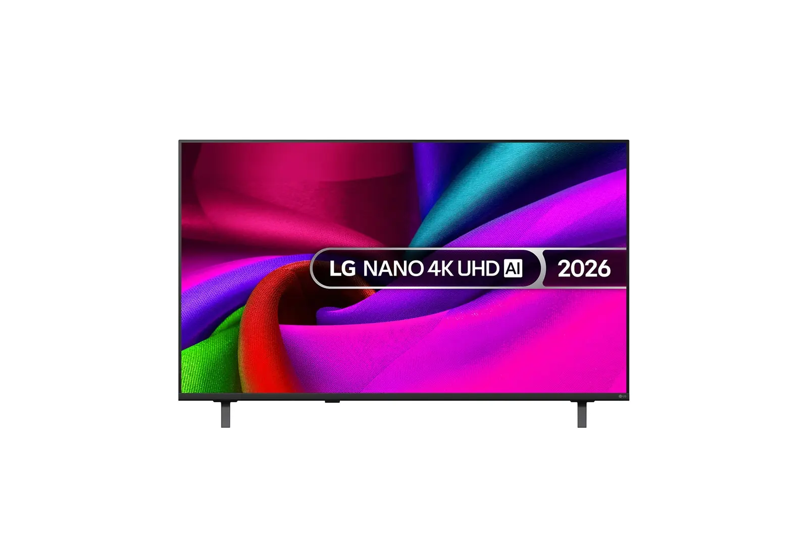 Front view of 50 inch LG NANO 4K UHD AI NU90 Smart TV 2026 50NU900B6LA