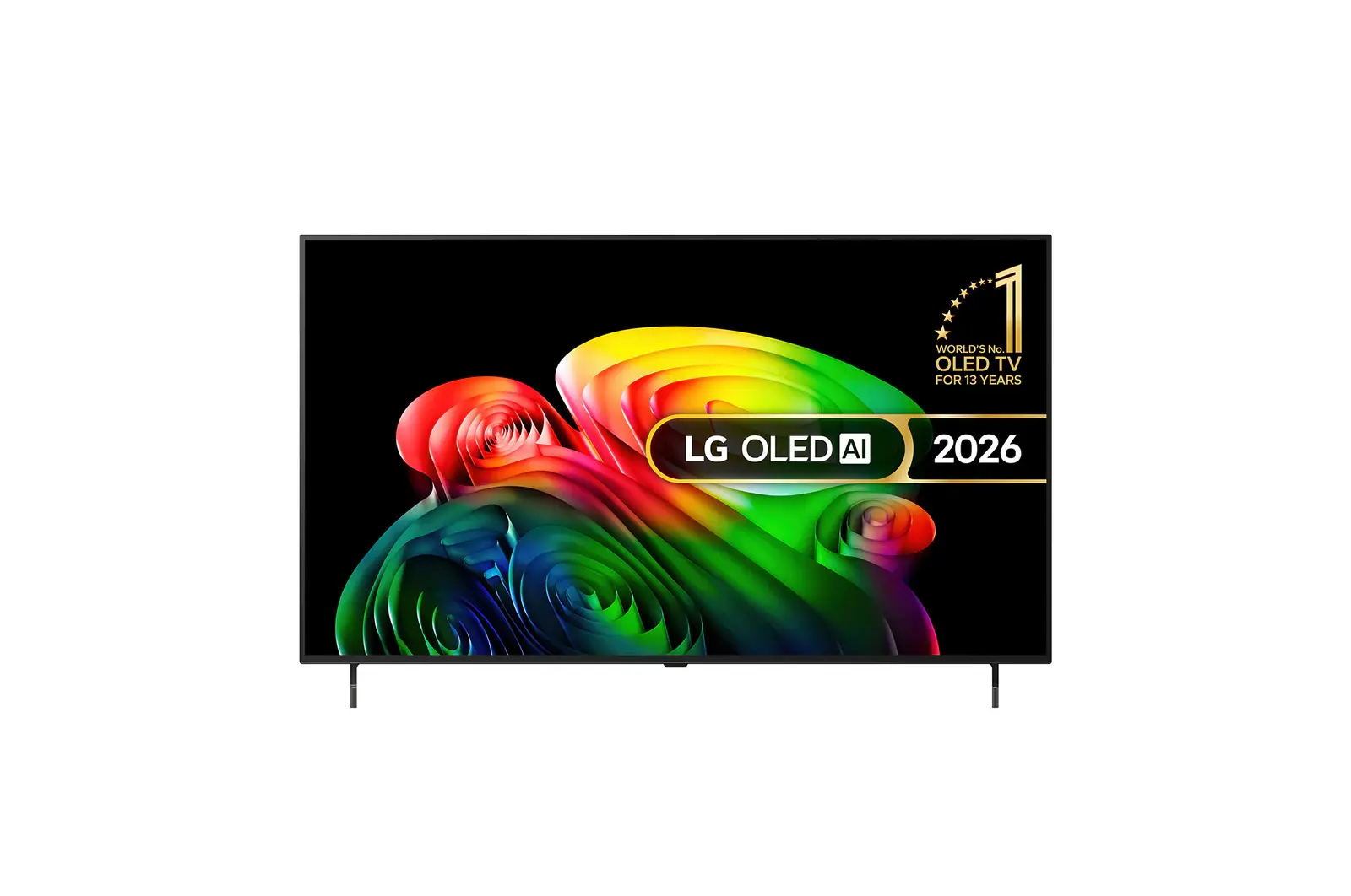 Front view of 55 inch LG OLED AI B6 4K Smart TV 2026 OLED55B65LA