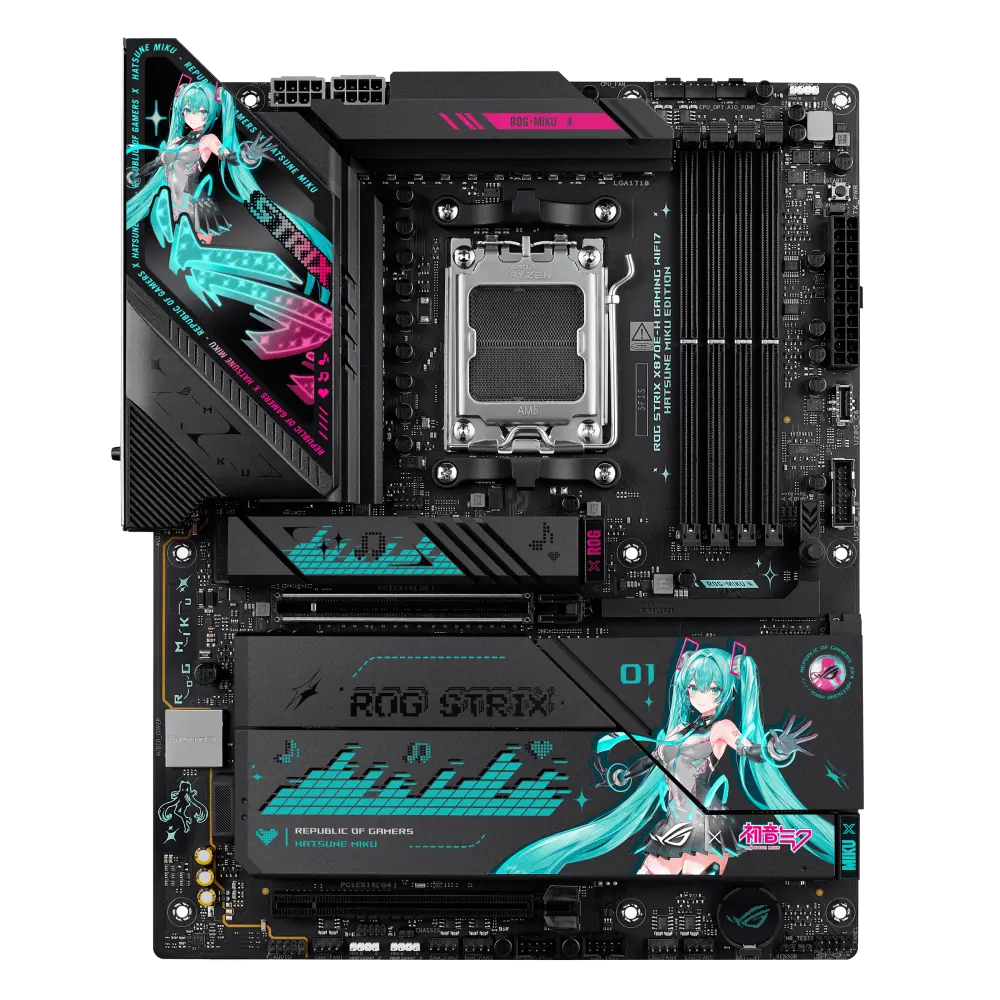 ASUS ROG STRIX X870E-H GAMING WIFI7 HATSUNE MIKU EDITION official product image