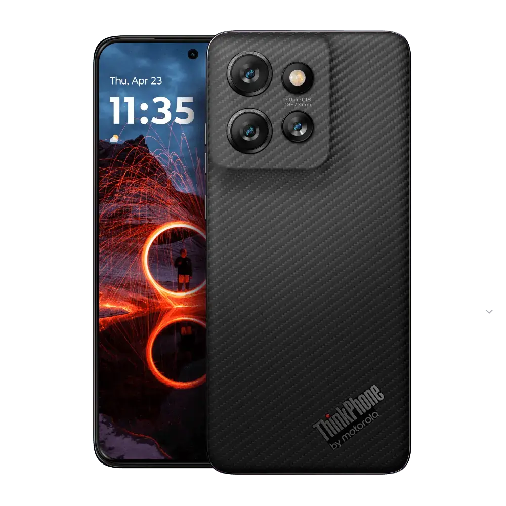 Motorola ThinkPhone 25 — Carbon Black, manufacturer gallery for exact UK SKU PB5W0000GB