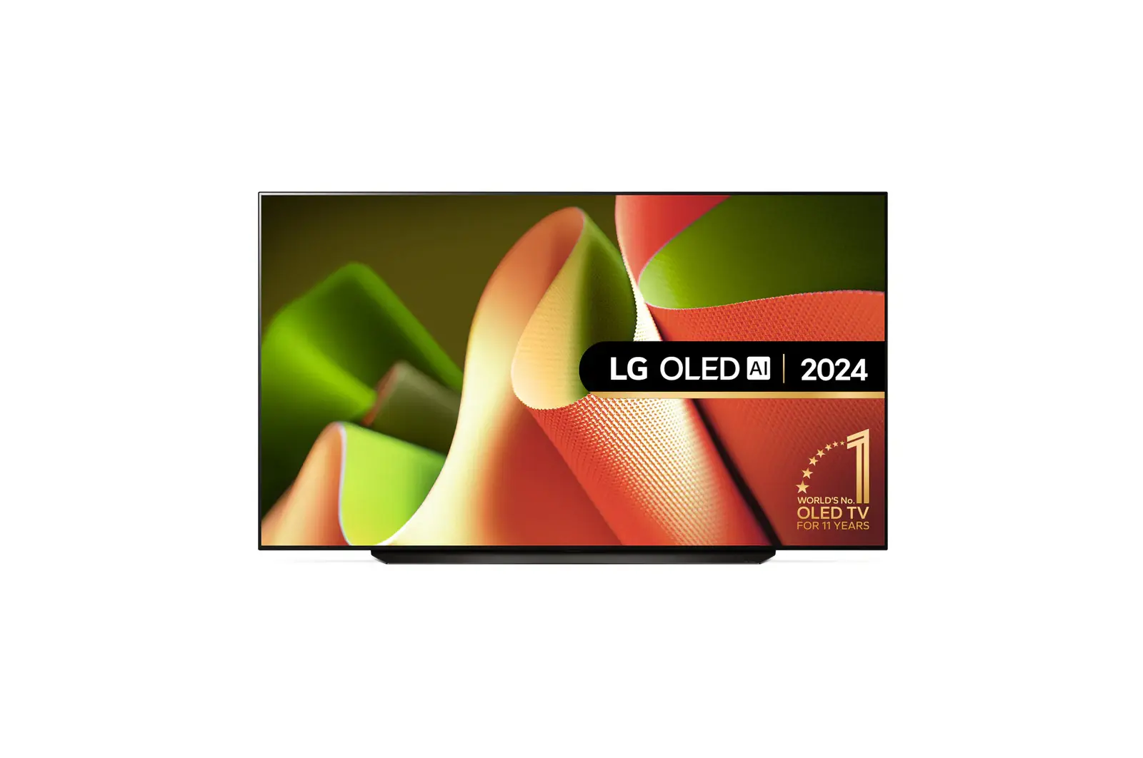 Front view of 83 inch LG OLED AI B4 4K Smart TV 2024 OLED83B46LA