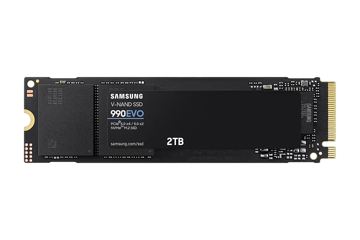 Samsung 990 EVO 2 TB M.2 SSD; official image associated with MZ-V9E2T0BW