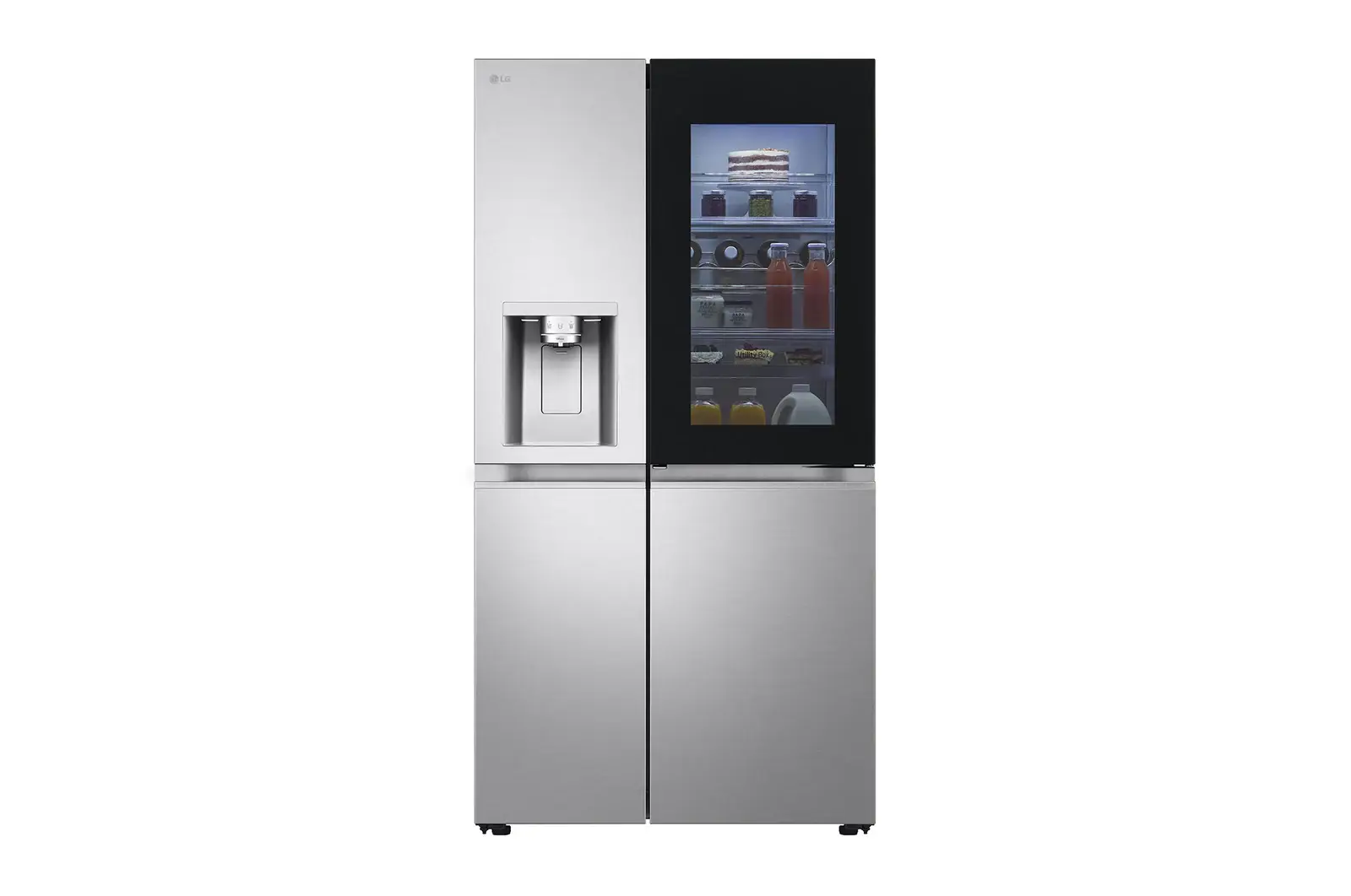 Front view of 628L InstaView™ American Style Fridge Freezer, Silver GSXE91BSAD