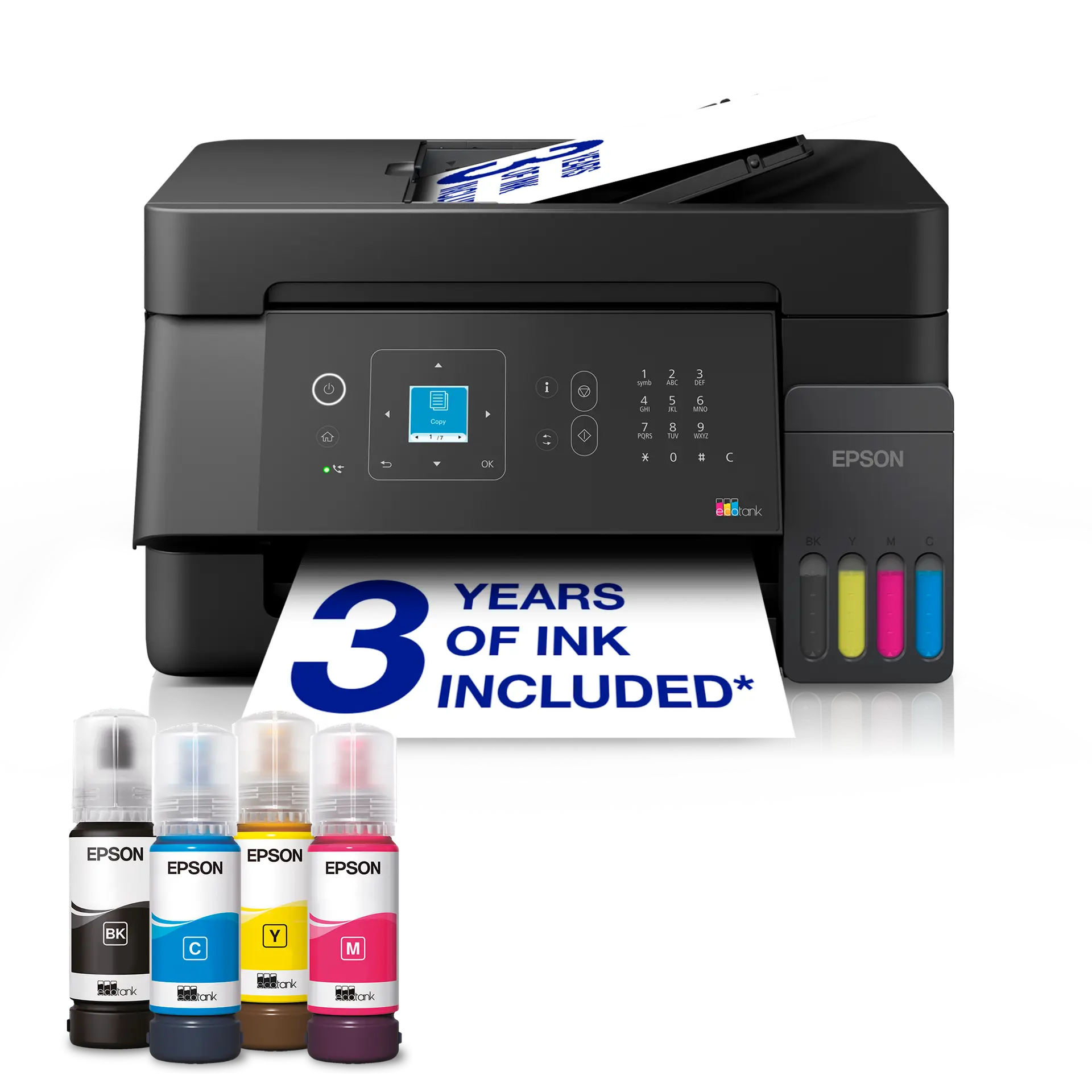 Epson EcoTank ET-4900 A4 Multifunction Wi-Fi & AirPrint Ink Tank Printer With LCD Screen An ADF And Up To 3 Years Of Ink Included — exact C11CL59401 manufacturer product image
