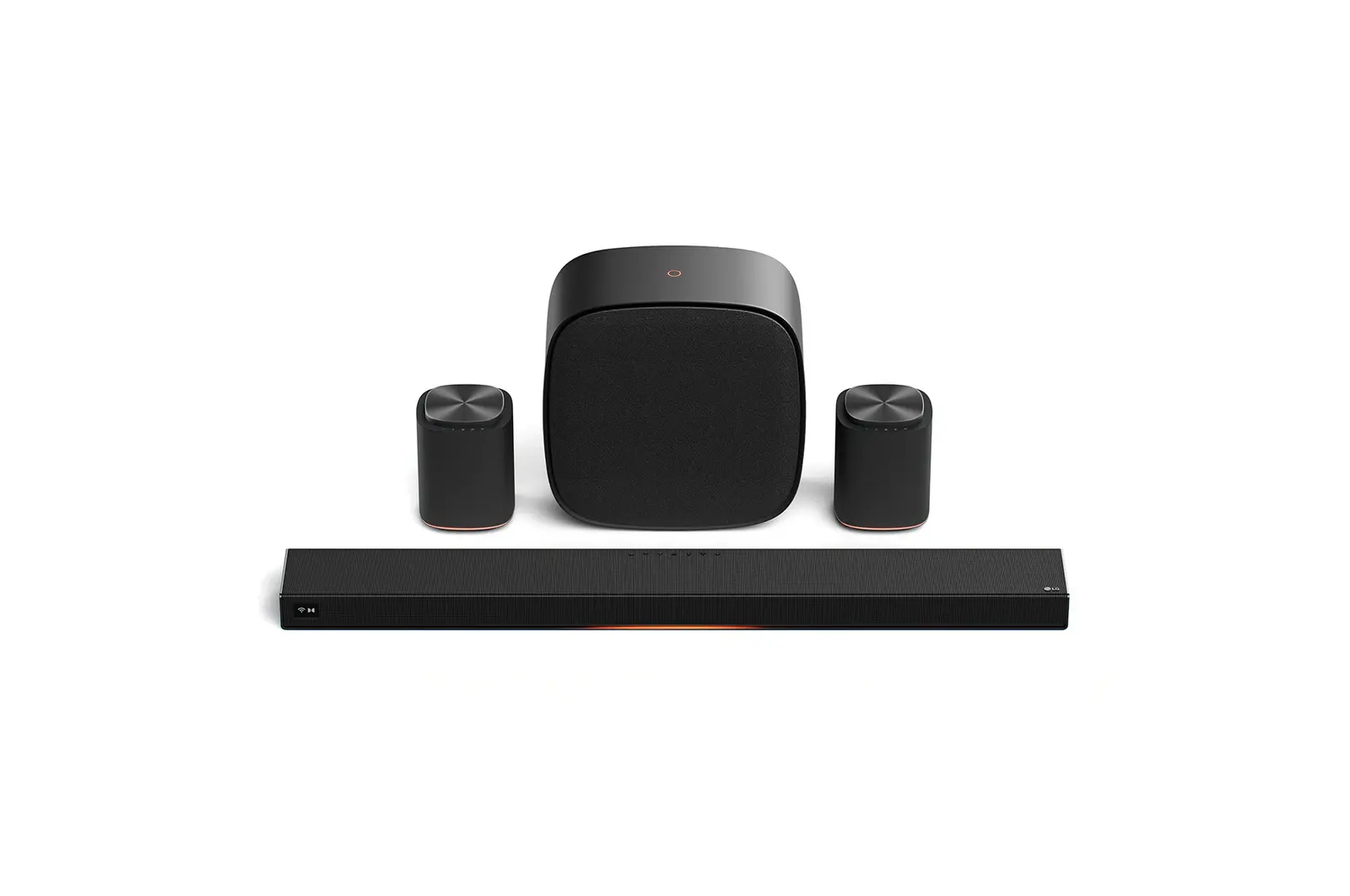 Front view of Sound Suite Immersive Suite 5 Pro (set) with 2 surround speakers & subwoofer (H7 + M5 2ea + W7) H7.M5M5W7001