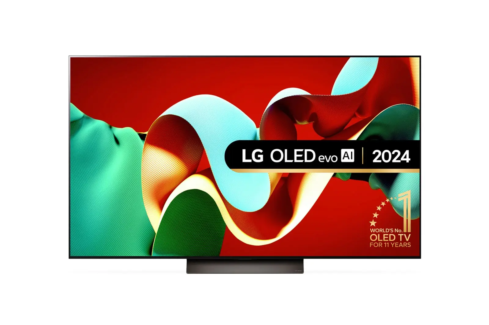 Front view of 65 inch LG OLED evo AI C4 4K Smart TV OLED65C43LA