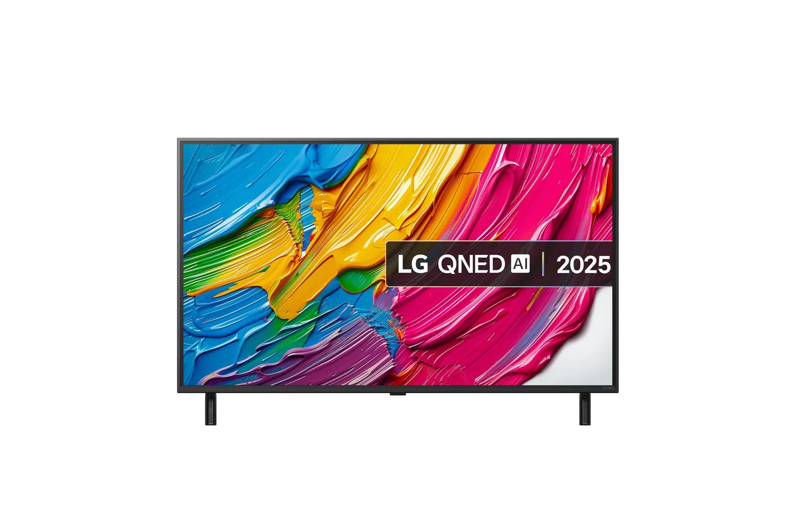 Front view of 43 inch LG QNED AI QNED80 4K Smart TV 2025 43QNED80A6A