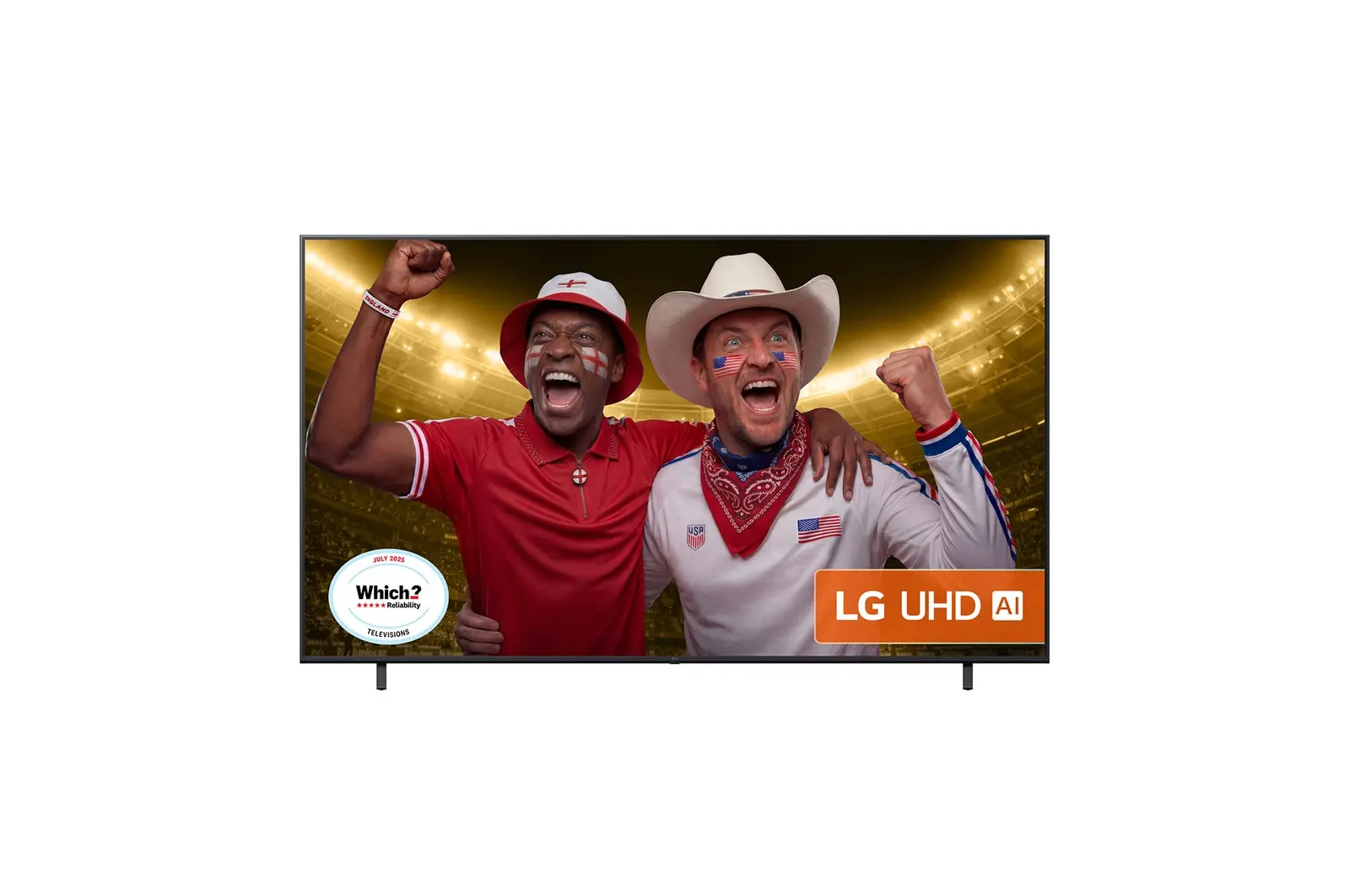 Front view of 86 inch LG UHD AI UA74 4K Smart TV 2025 - 86UA74006LB 86UA74006LB