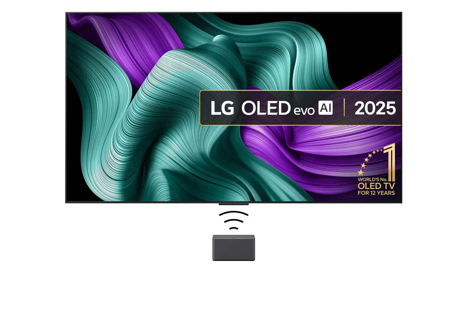Front view of True Wireless TV 83 inch LG OLED evo AI M5 with 4K 144Hz Video & Audio Transfer OLED83M59LA