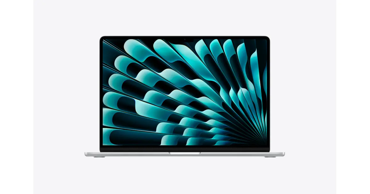 Apple MacBook Air 15-inch (M5) — Silver (MDVC4B/A), exact official UK configuration image