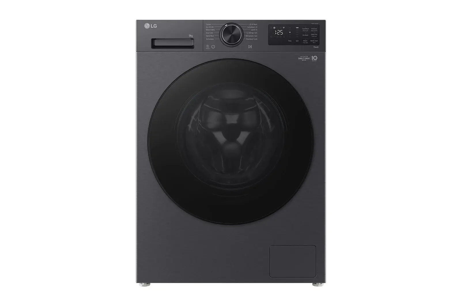 Front view of 9kg AI Direct Drive™ Washing Machine Series 3, Black F2X50S9TBB