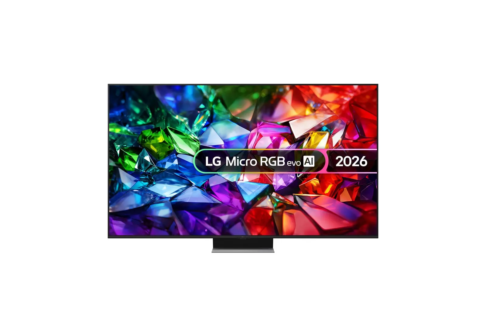 Front view of 75 inch LG Micro RGB evo AI MRGB96 4K Smart TV 75MRGB96B6B