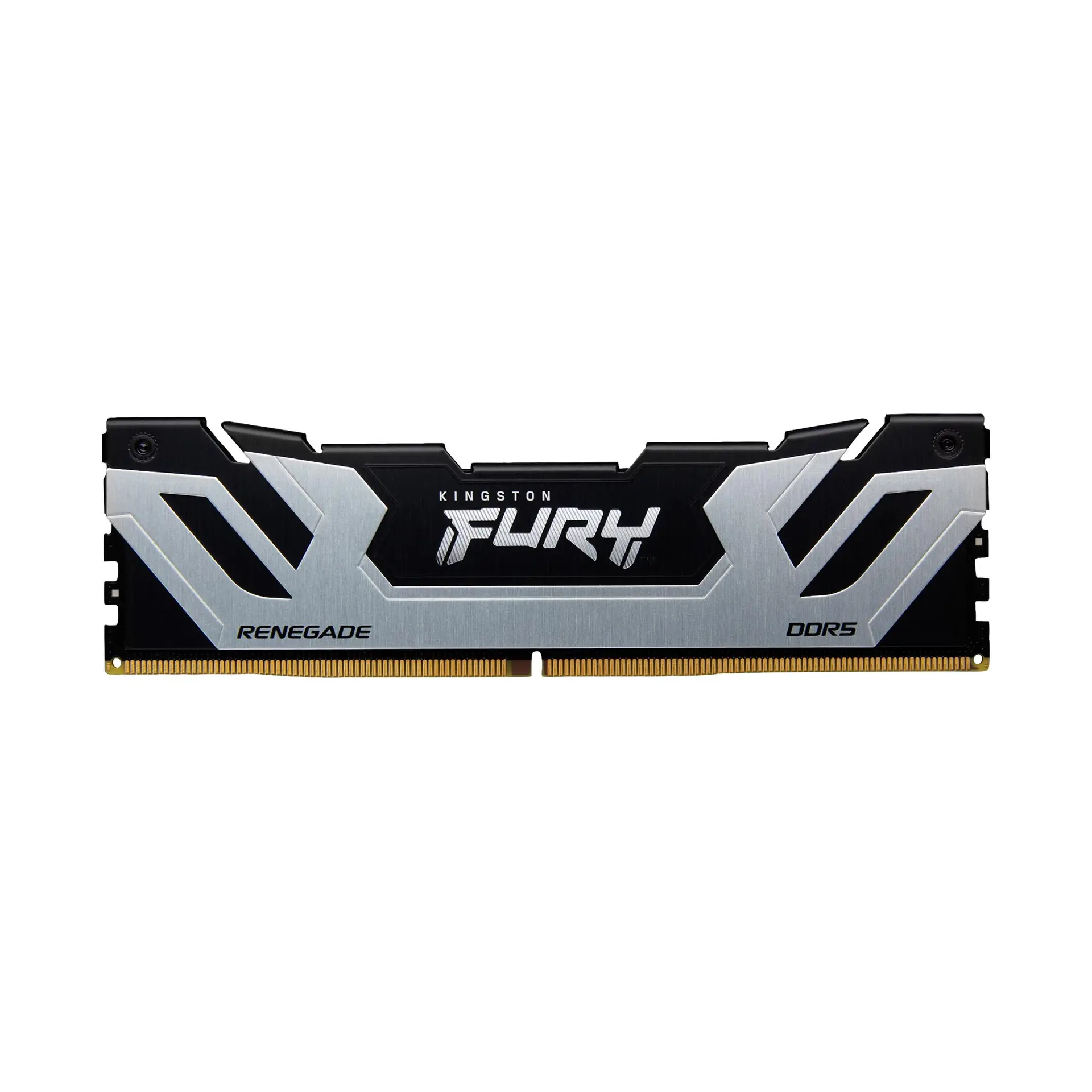Kingston FURY Renegade DDR5 CUDIMM silver and black module, front view — the appearance shown for KF584CU40RSK2-48; one module is pictured and this kit contains two