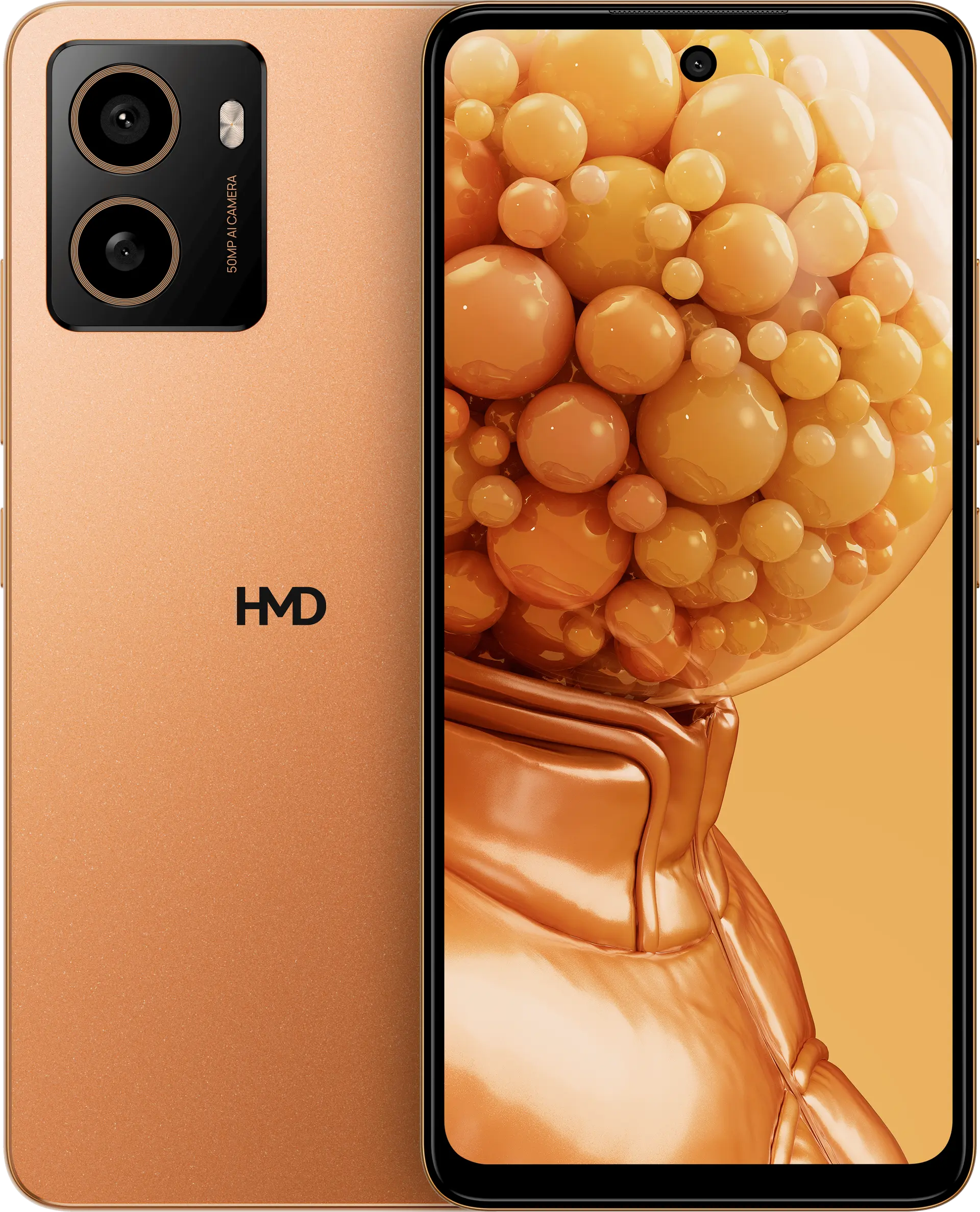 HMD Pulse+ in Apricot Crush, official exact-configuration product image.