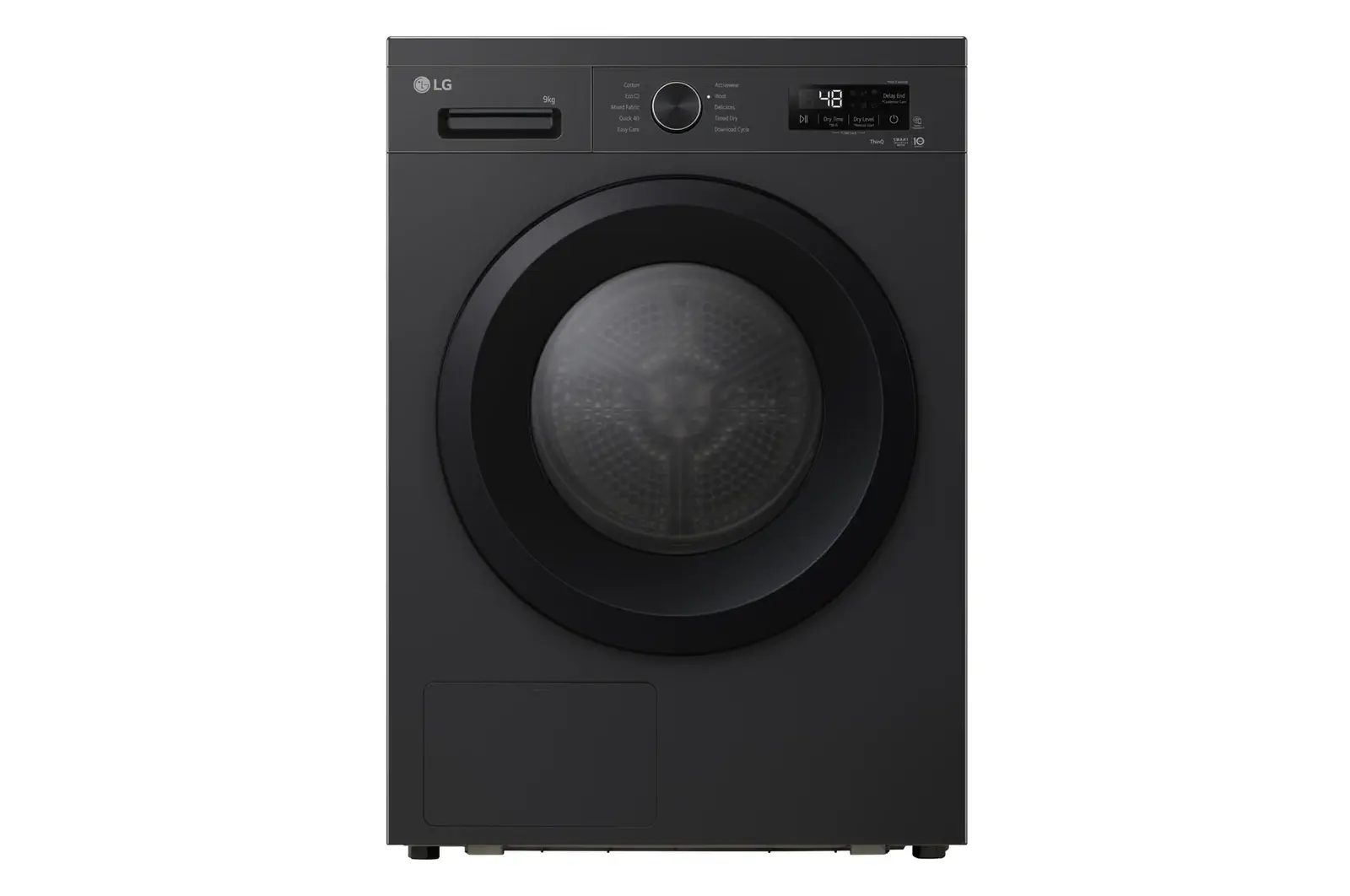 Front view of 9kg Heat Pump™ Tumble Dryer, Series 2, Black RHX1009NNK