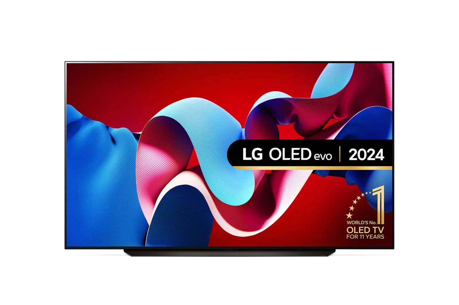 Front view of 83 inch LG OLED evo AI C4 4K Smart TV OLED83C44LA