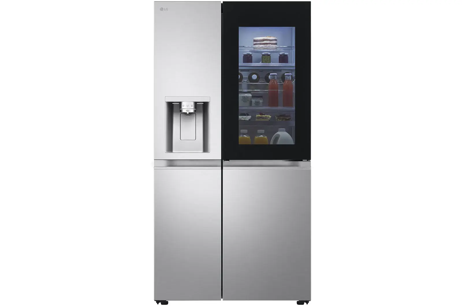 Front view of 628L InstaView™ American Style Fridge Freezer, Silver GSXE90BSAD