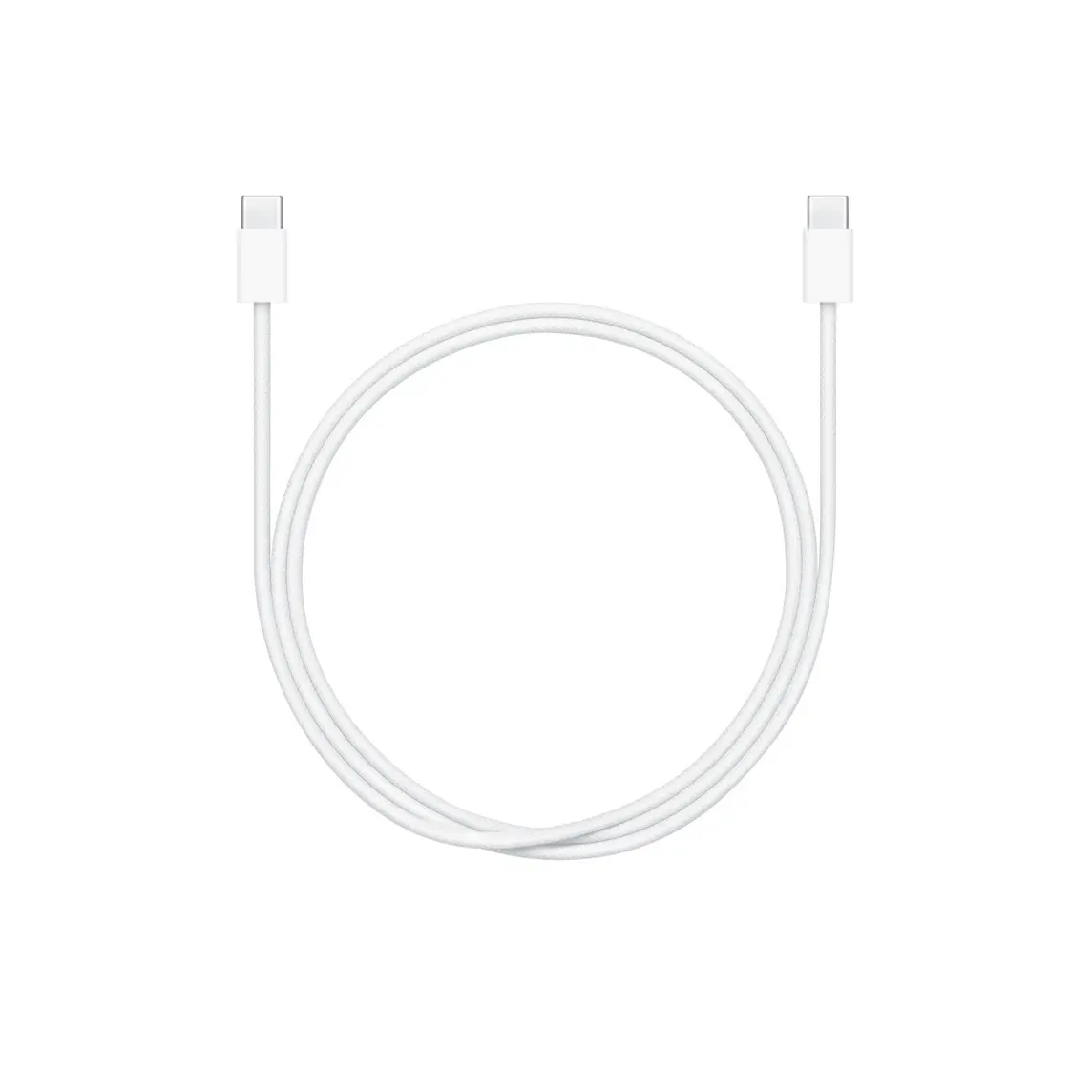 Top view of the cable placed in a coiled position with USB-C connectors at both ends.