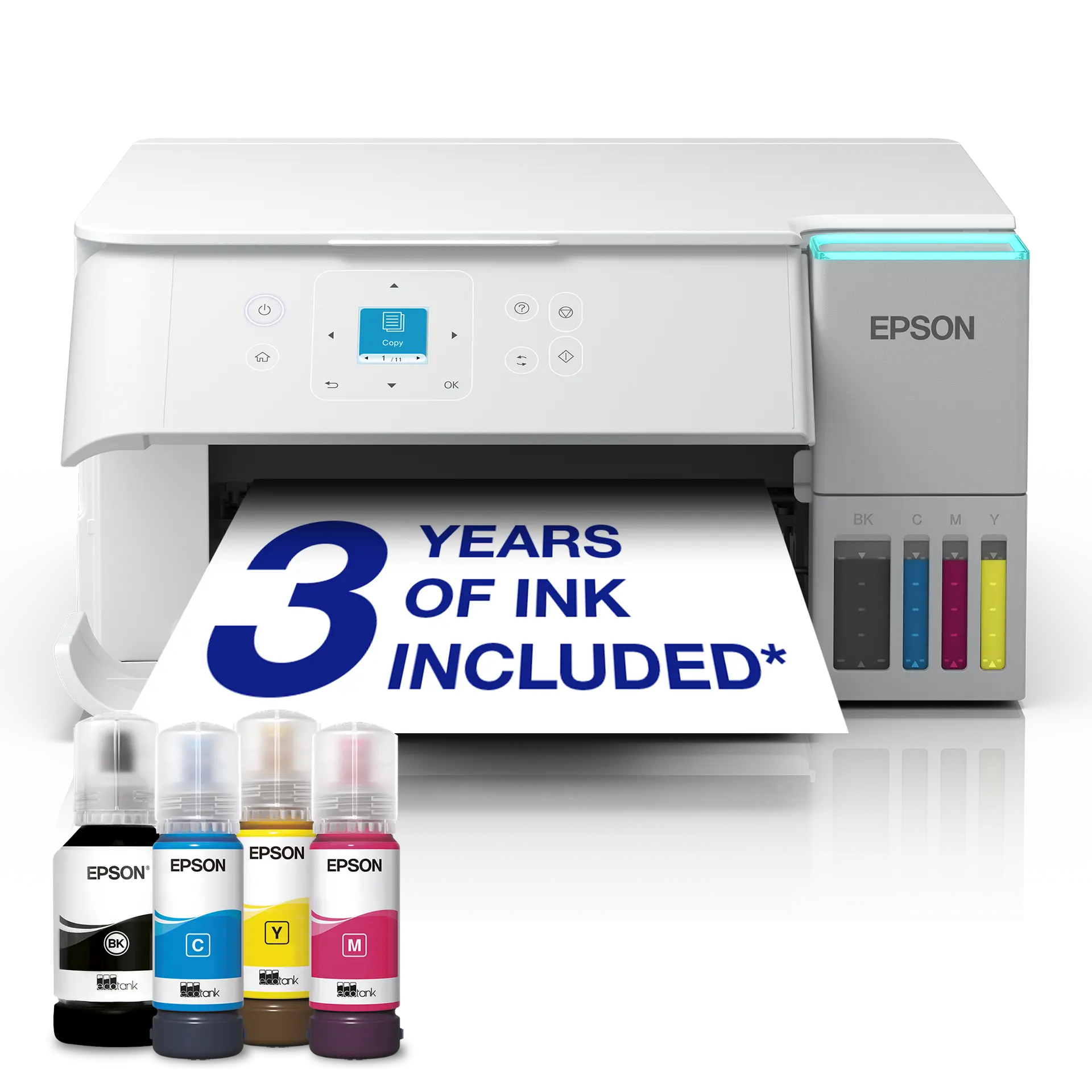 Epson EcoTank ET-2959 White A4 Multifunction Wi-Fi Ink Tank Printer, With Up To 3 Years Of Ink Included — exact C11CL41415CA manufacturer product image