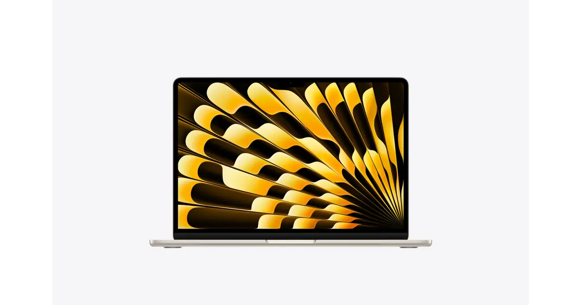 Apple MacBook Air 13-inch (M5) — Starlight (MGP74B/A), exact official UK configuration image
