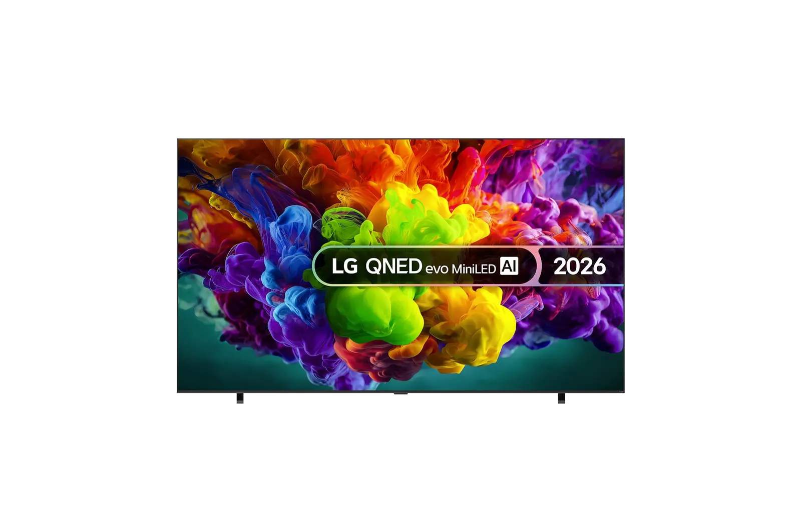 Front view of 115 inch LG QNED evo AI QNED93 Mini LED 4K Smart TV 2026 115QNED93B6