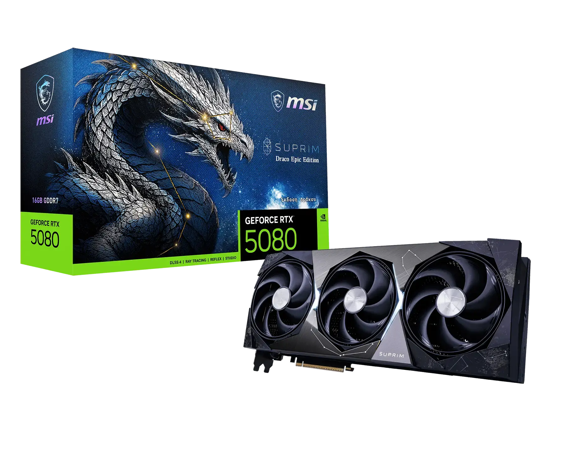MSI GeForce RTX™ 5080 16G SUPRIM DRACO EPIC EDITION — original manufacturer model image