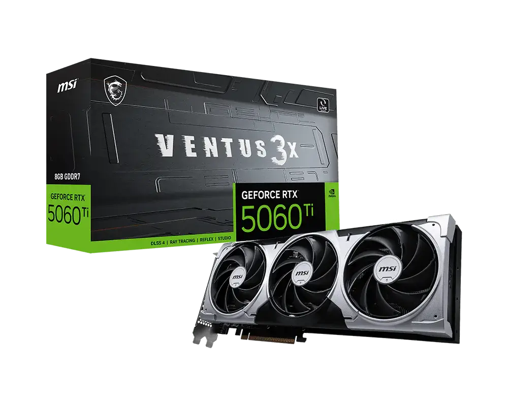 MSI GeForce RTX™ 5060 Ti 8G VENTUS 3X — original manufacturer model image