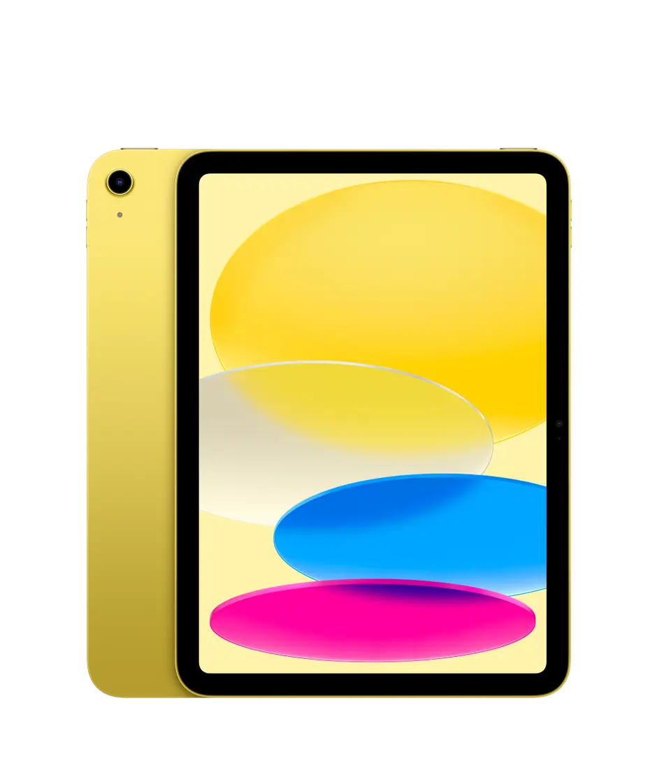 Front and back of iPad in Yellow.