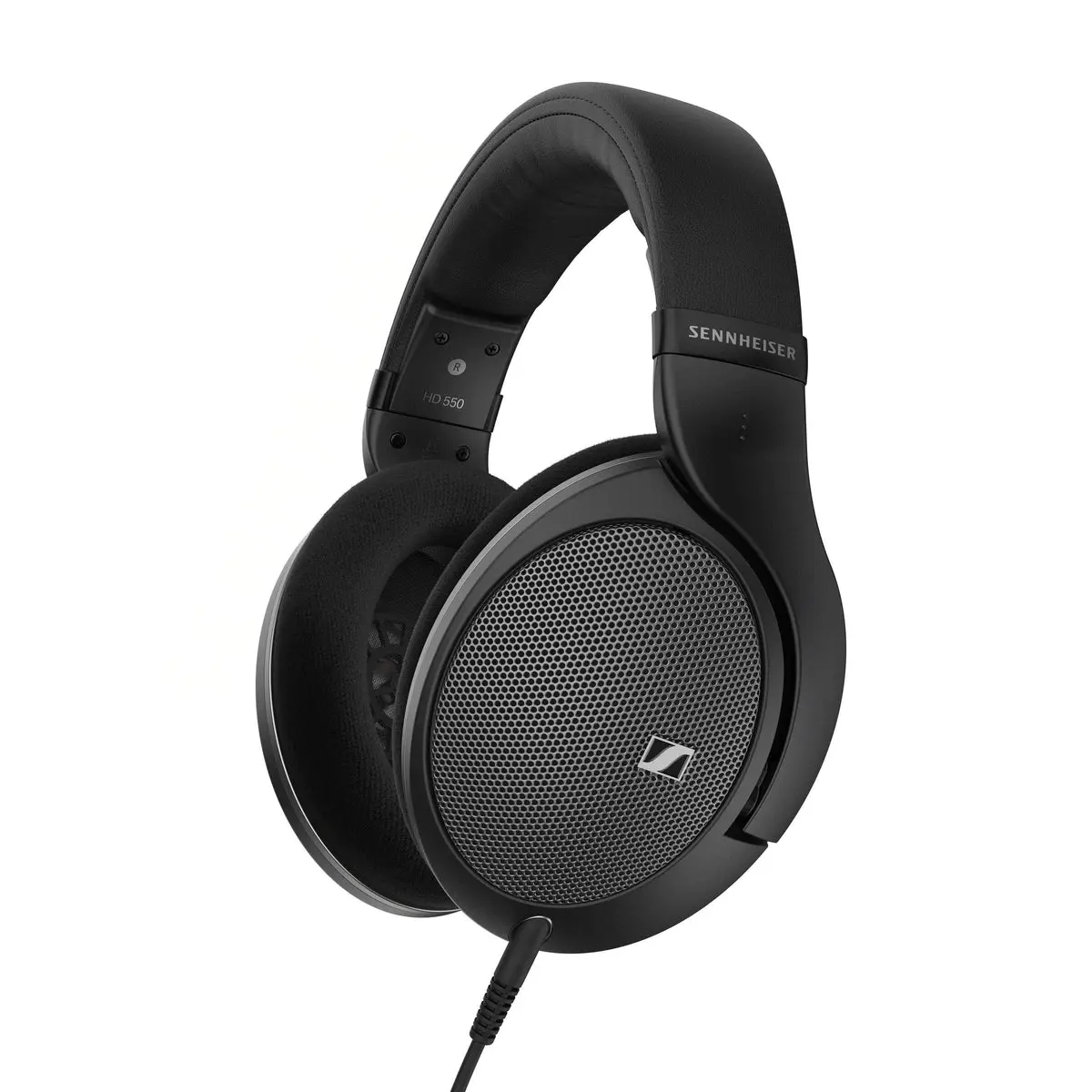 Sennheiser HD 550 open-back over-ear headphones in black, three-quarter view