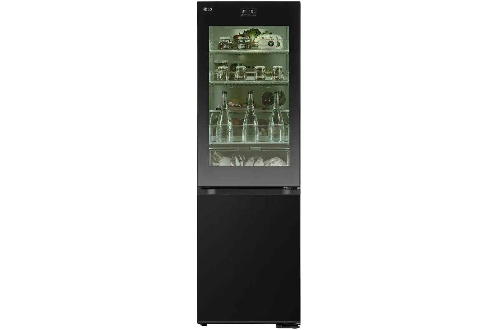 Front view of 349L InstaView™ Tall Fridge Freezer, Black GBG7190CEV