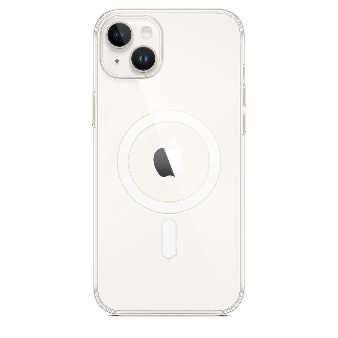 iPhone 14 Plus Clear Case with MagSafe that shows off the brilliant coloured finish of iPhone 14.