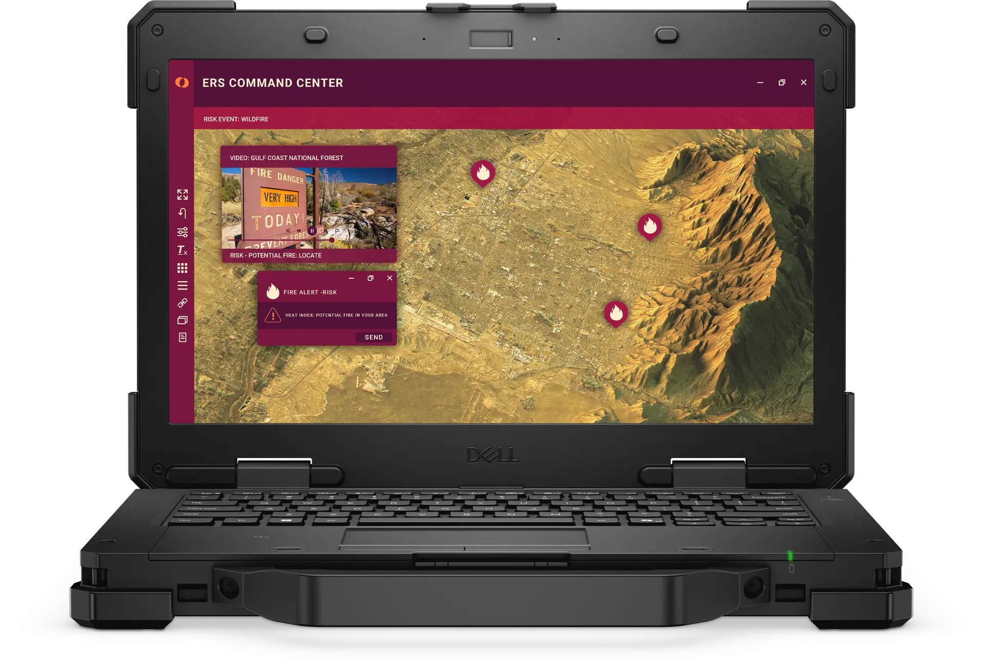 View forward-facing Front facing Dell Pro Rugged 13 Laptop.