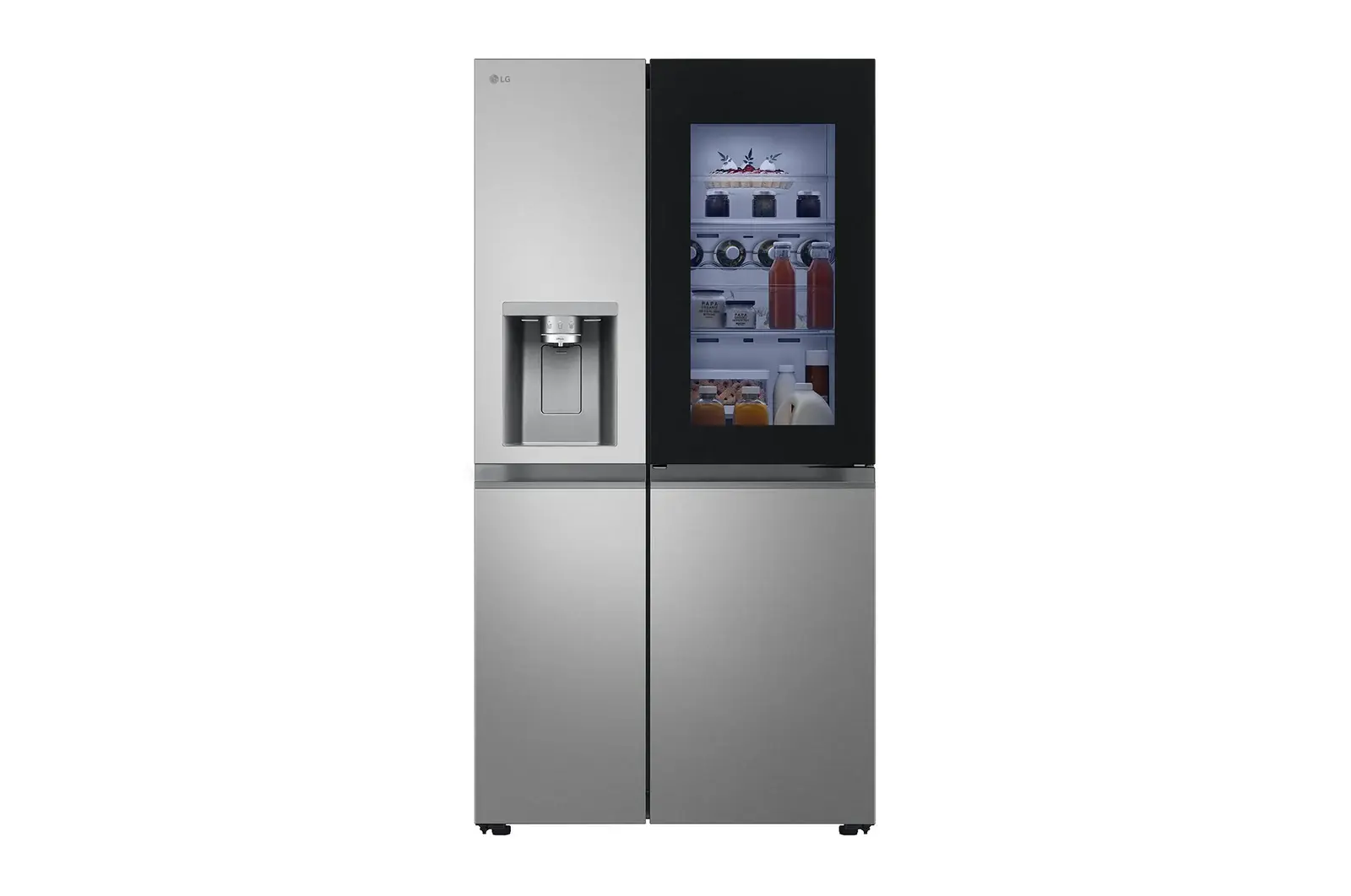 Front view of 628L InstaView™ American Style Fridge Freezer, Silver GSXE81PYBD