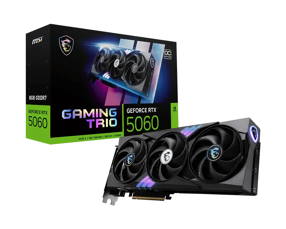 MSI GeForce RTX™ 5060 8G GAMING TRIO OC — original manufacturer model image